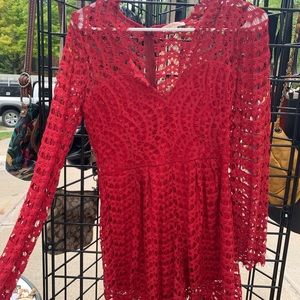 Red Lace Romper
